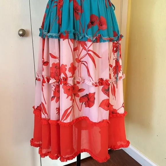 Ted Baker London Floral Dress with Drawstring Tie Waist - Picture 4 of 11